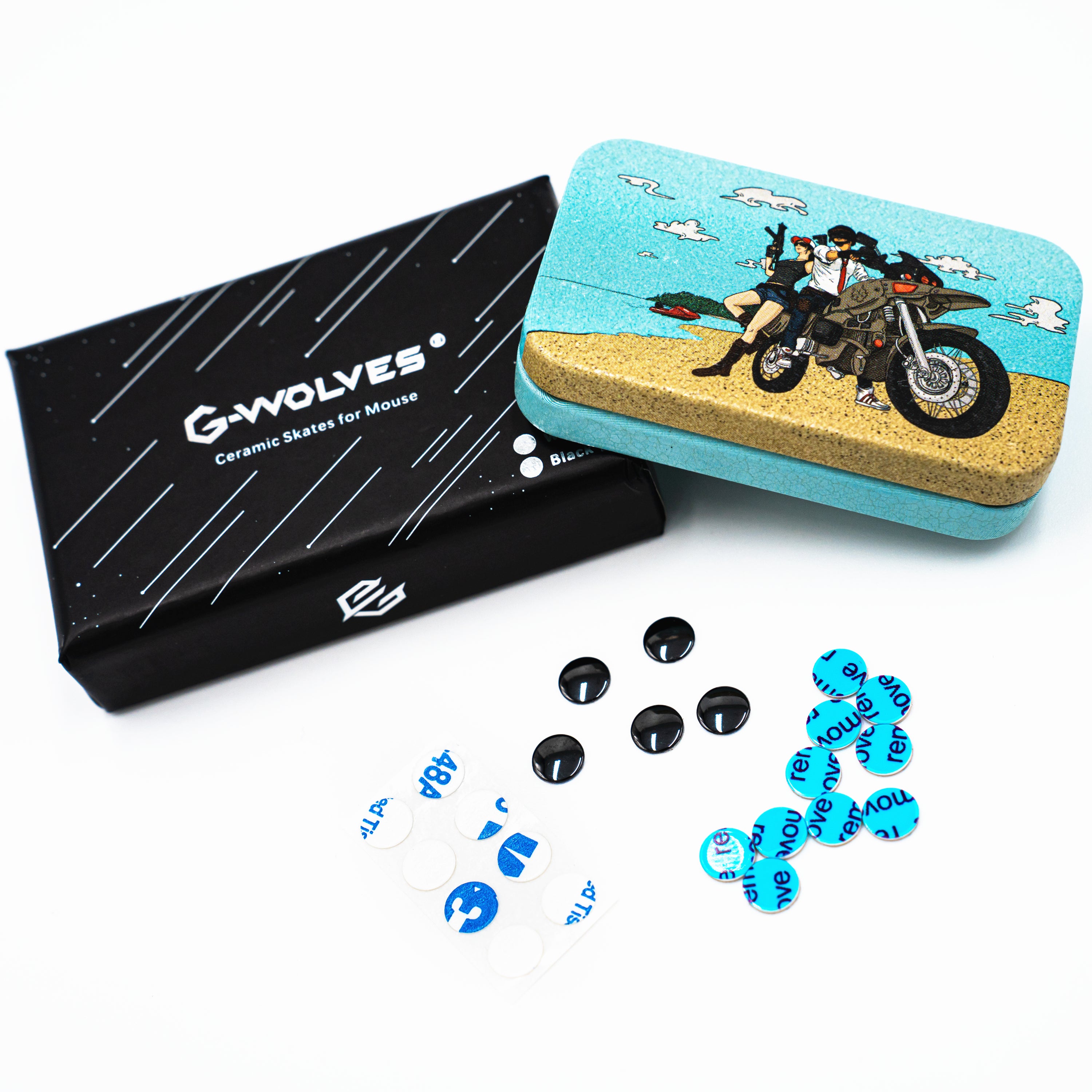 G-Wolves Ceramics Skates Thick 0.7mm ,Diameter 6mm,The design of the metal case is random.